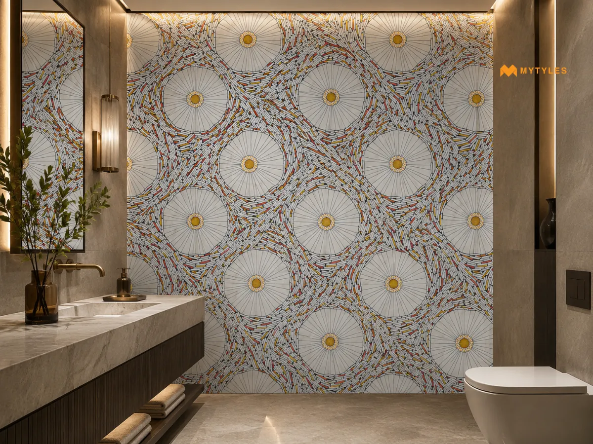 Inlay design wall tile